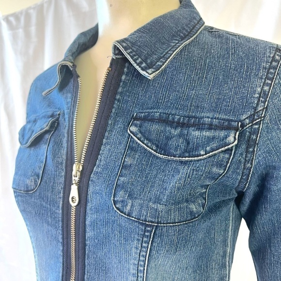 LOGIK BLUE JEANS JUMPSUIT OVERALL Y2K LONG SLEEVES JUMPSUIT 90s VINTAGE SIZE 26 - Picture 16 of 17